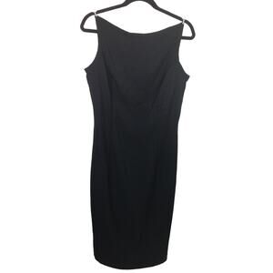 Scott McClintock Women's Black Boatneck Open Back Rhinestone Sleeveless Dress 10